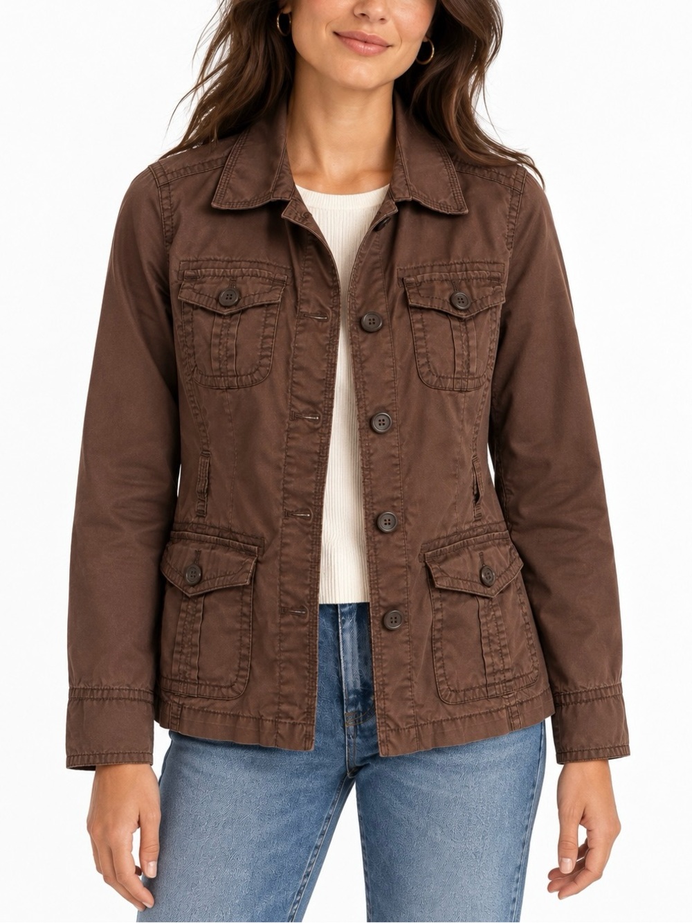 J.Crew Classic 100% Cotton Twill Chino Jacket S Brown Utility Field Fall Capsule